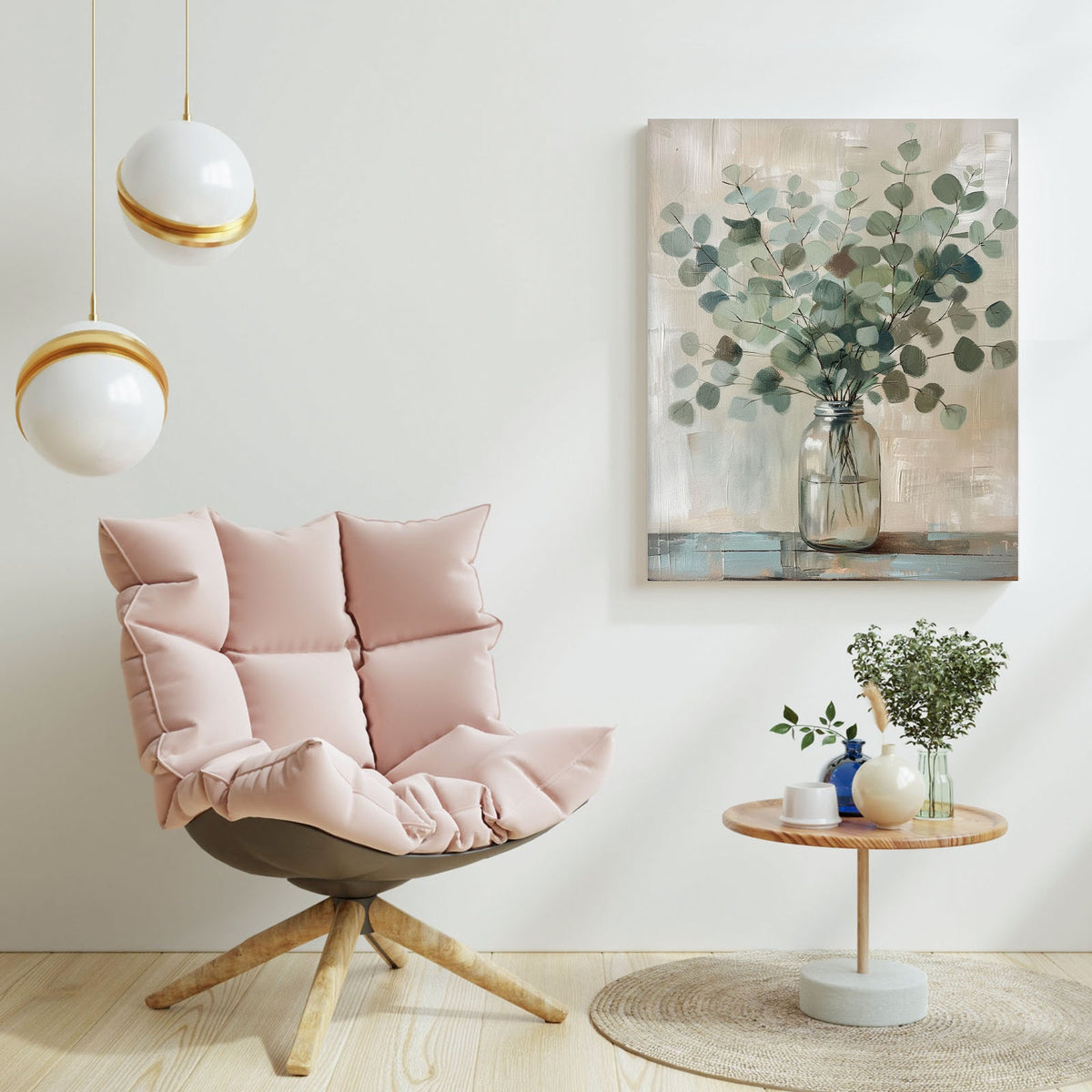 Soft Eucalyptus Botanical Canvas Wall Art