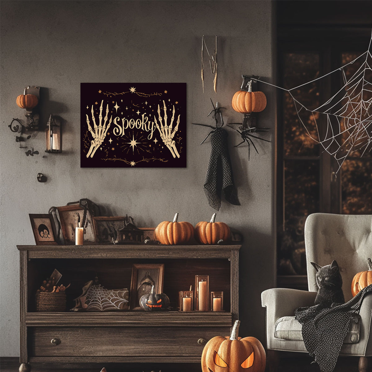 Spooky Skeleton Halloween Wall Art