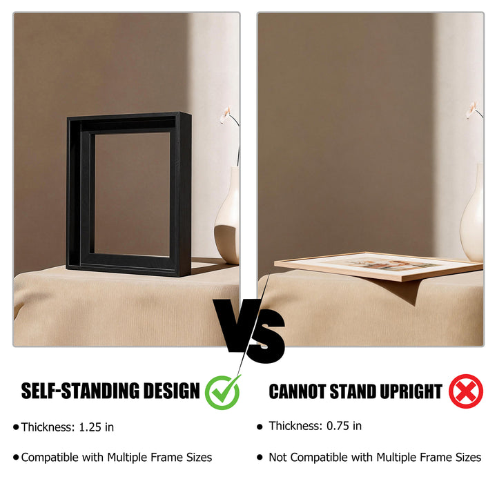 Canvas Floating Frame for Finished Canvas Artwork, Oil Painting Floater Frame for 1.25 Inch Deep Canvas, Gallery Style Picture Frame for Wall Decor with Mounting Hardware