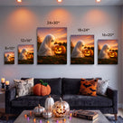 Little Ghosts & Candlelight Halloween Canvas Wall Art for Kids
