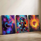 Neon Cyber Soundscape Canvas Wall Art