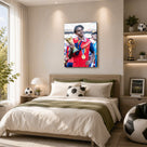 Lamine Yamal Champion Trophy Canvas Wall Art – Spain Soccer Celebration Print