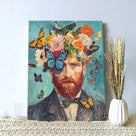 Bearded Man with Flowers and Butterflies Wall Art