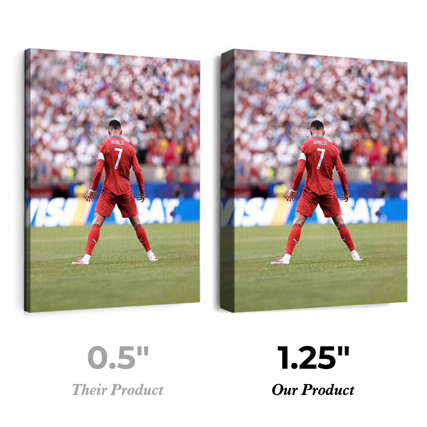 Cristiano Ronaldo No. 7 Portugal Canvas Wall Art – Soccer Stadium Print