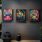 Colorful Gaming Gear Wall Art Set