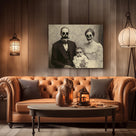 Skeleton Family Portrait Vintage Gothic Family Portrait Painting Wall Art