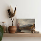 Autumn Misty Mountain Lake Landscape Painting Wall Art