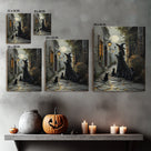 Witch’s Midnight Cat Parade Halloween Canvas Wall Art