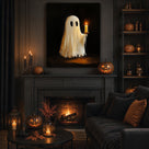 Haunted Ghost Halloween Canvas Wall Art, Spooky Gothic Decor for Living Room, Bedroom and Entryway