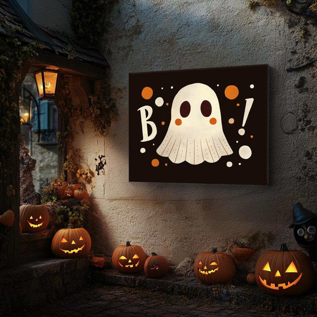 Cute Halloween Ghosts and Friends Wall Art