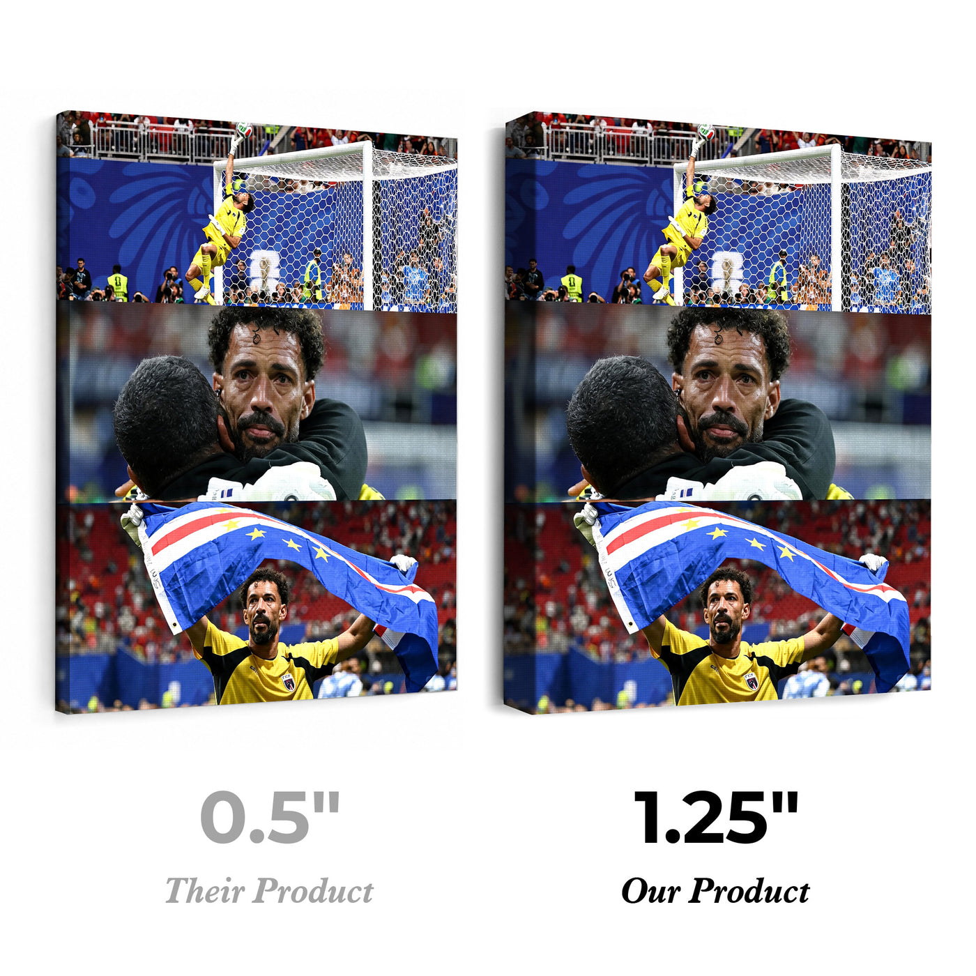 Cape Verde Goalkeeper Emotional Match Moments Canvas Wall Art – Soccer Collage Print