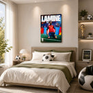 Lamine Yamal Goal Celebration Canvas Wall Art – Spain No. 19 Soccer Print