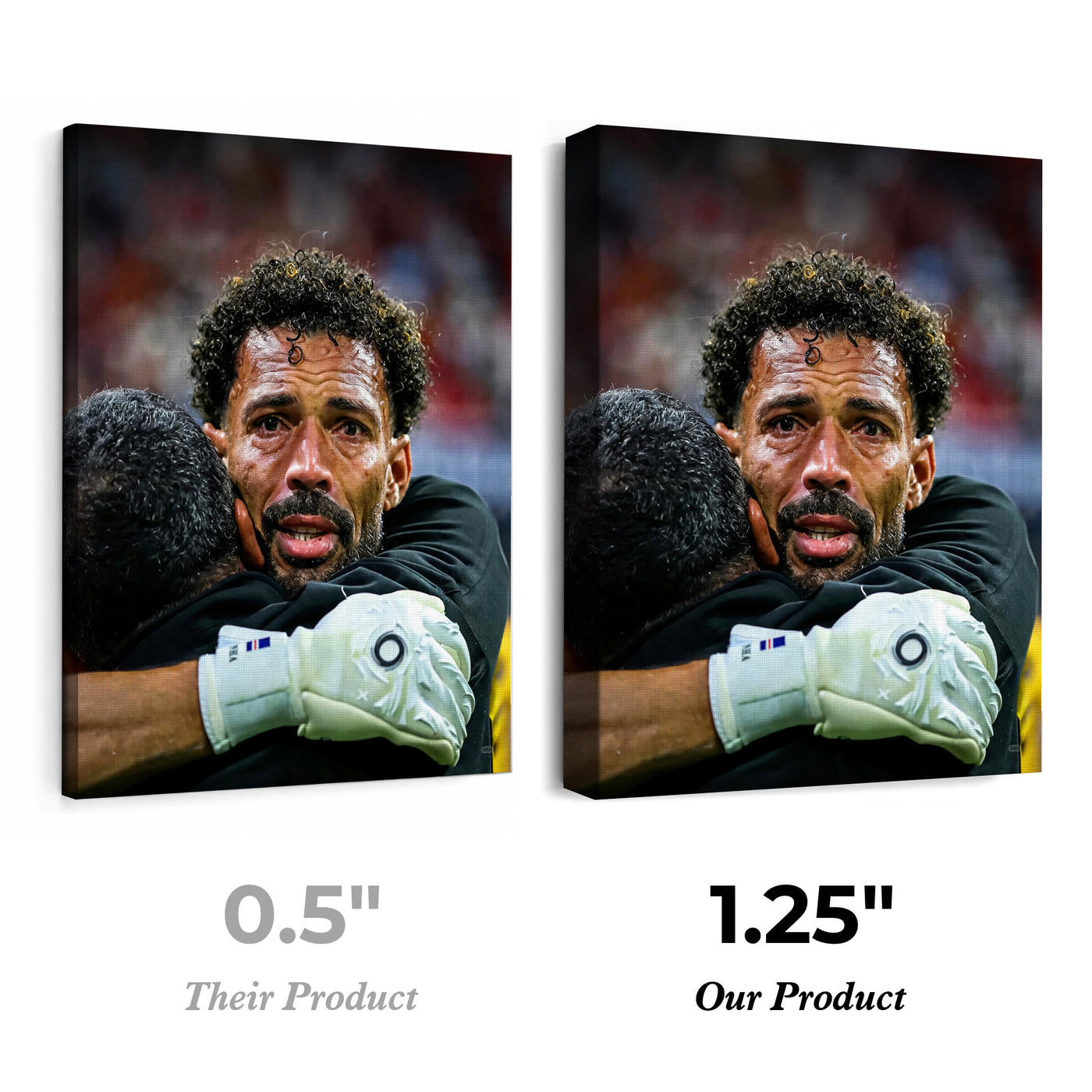 Cape Verde Goalkeeper Emotional Moment Canvas Wall Art – Soccer Portrait Print
