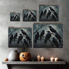 Raven Gathering Halloween Canvas Wall Art