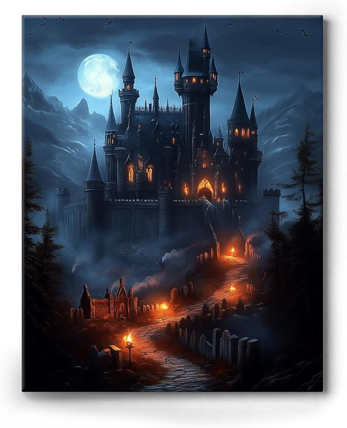 Haunted Castle Night / 8"L x 10"W