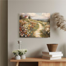 Wildflower Cottage Path Impressionist Countryside Landscape Painting Wall Art