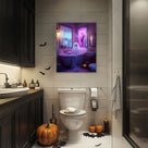 Cute Ghost in the Haunted Bathroom Wall Art