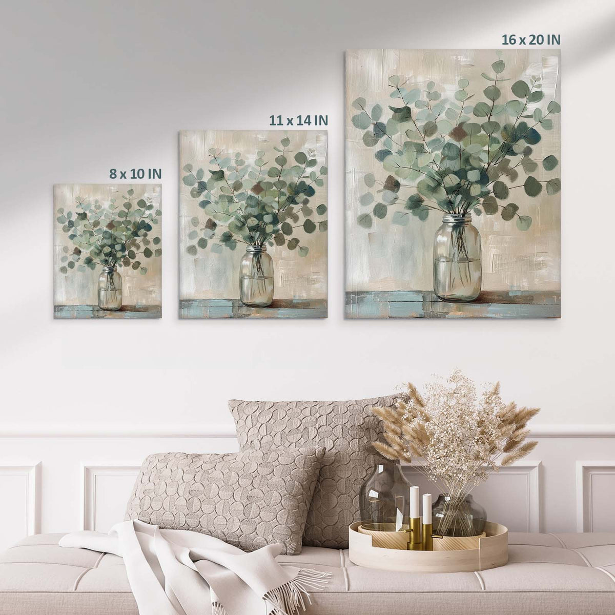 Soft Eucalyptus Botanical Canvas Wall Art