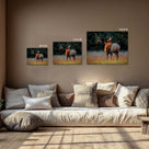 Majestic Elk in the Wild Woodland Canvas Wall Art