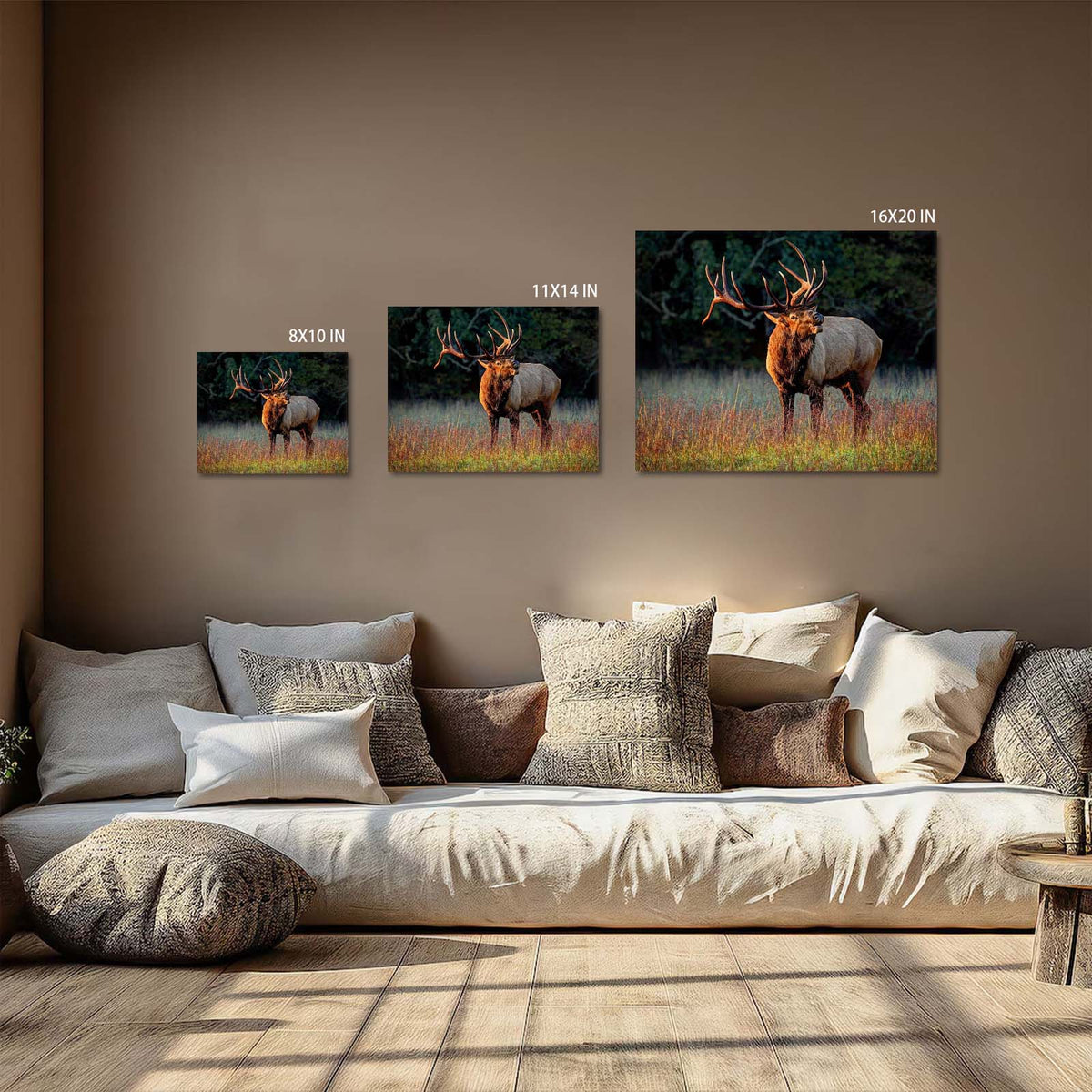 Majestic Elk in the Wild Woodland Canvas Wall Art