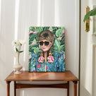 Bold Pop Art Botanical Portrait Painting Colorful Floral Fashion Wall Art