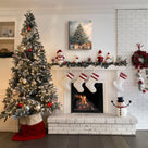 Decorated Christmas Tree Canvas Wall Art with Gifts, Festive Holiday Artwork for Living Room, Bedroom and Entryway