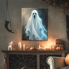 Glowing Ghost Halloween Canvas Wall Art
