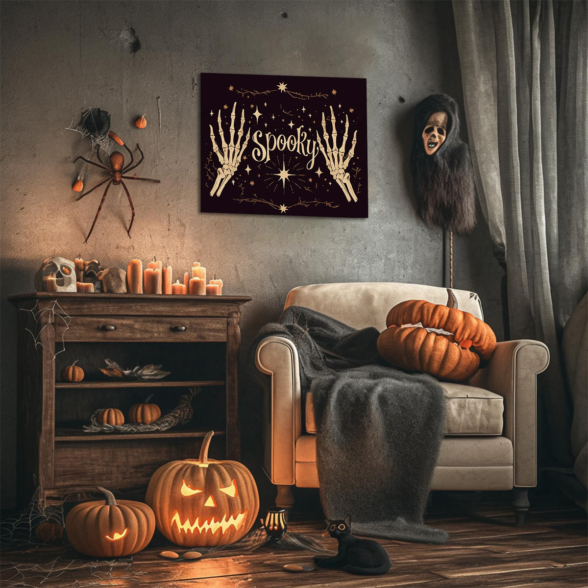 Spooky Skeleton Halloween Wall Art