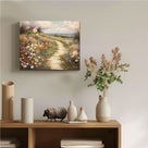 Wildflower Cottage Path Impressionist Countryside Landscape Painting Wall Art