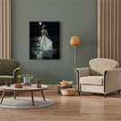 Dreamy Romantic Fantasy Painting Moonlit Woman by the Sea Wall Art