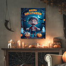 Little Zombie’s Halloween Night Canvas Wall Art for Kids