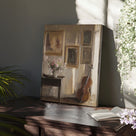 Vintage Violin and Gallery Moody Classical Interior Still Life Painting Wall Art