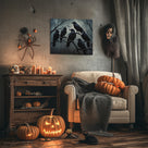 Raven Gathering Halloween Canvas Wall Art