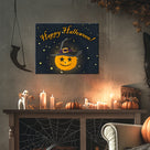 Happy Halloween Pumpkin Witch Canvas Wall Art