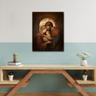 Holy Family Portrait Canvas Wall Art – Mary, Joseph and Baby Jesus Religious Home Decor