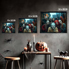 Creepy Clown Gang Halloween Canvas Wall Art – Haunted Horror Party Decor