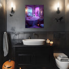 Cute Ghost in the Haunted Bathroom Wall Art