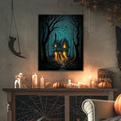 Enchanted Forest Haunted Cottage Halloween Canvas Wall Art