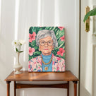 Funny Grandma Floral Portrait Wall Art