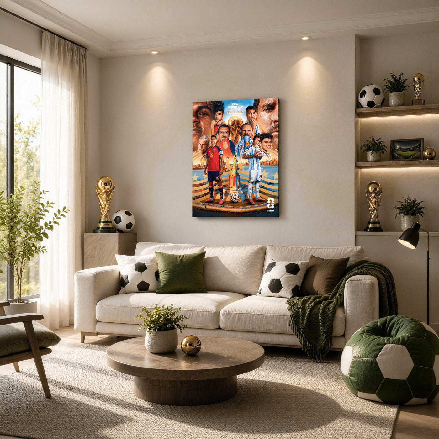 Spain vs Argentina Final Showdown Canvas Wall Art – Soccer Matchup Collage