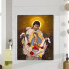 Mexican Catholic Devotional Painting Our Lady of Guadalupe Religious Wall Art