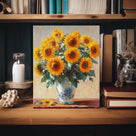 Sunflower Bouquet Still Life Oil Painting Wall Art