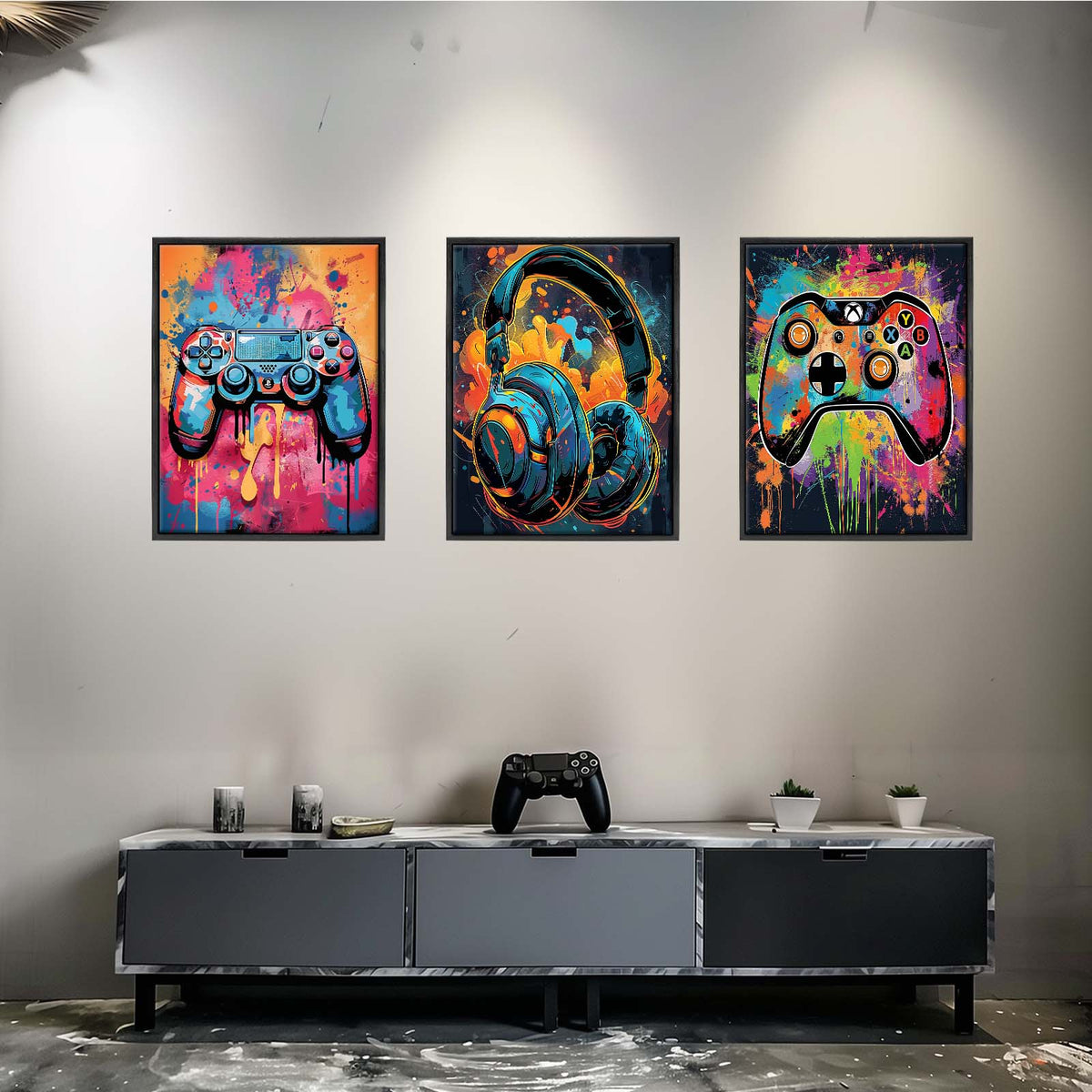 Colorful Gaming Gear Wall Art Set