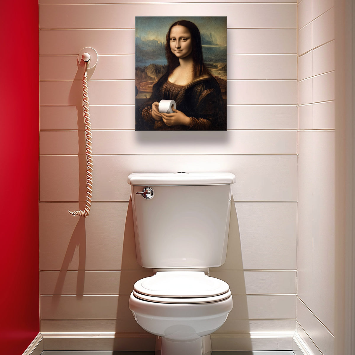 Funny Mona Lisa Bathroom Wall Art