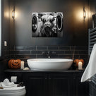 Funny Farm Highland Cow in the Laundry Room Photography Art Animal Wall Art