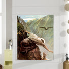 Classical Christian Saint Painting Saint in the Mountains Religious Wall Art