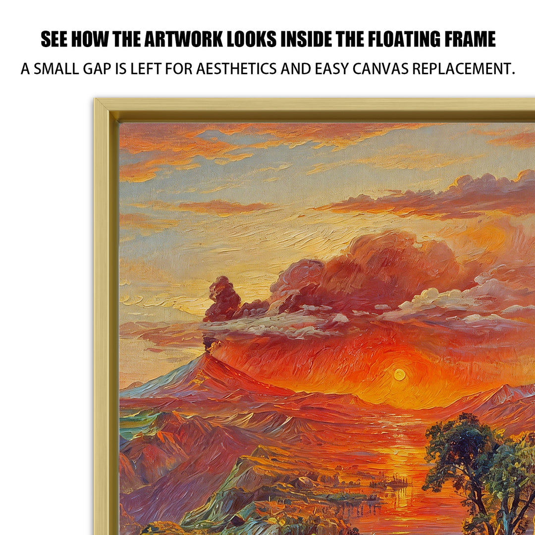 Canvas Floating Frame for Finished Canvas Artwork, Oil Painting Floater Frame for 1.25 Inch Deep Canvas, Gallery Style Picture Frame for Wall Decor with Mounting Hardware