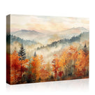 Autumn Mountain Forest Watercolor Landscape Wall Art