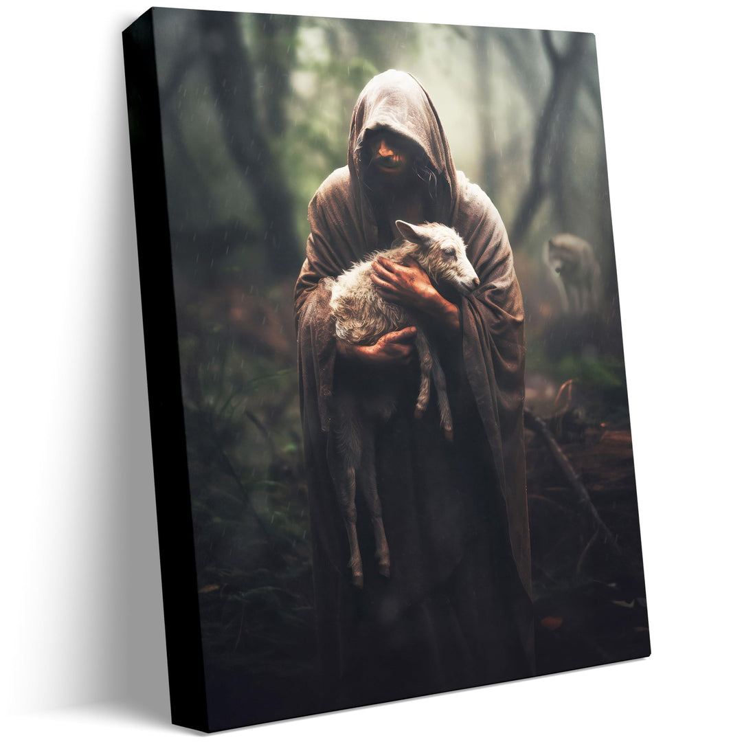 Jesus and Lamb Canvas Wall Art