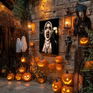 Demonic Nun Horror Halloween Canvas Wall Art – Terrifying Religious Horror Decor